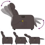 vidaXL Fauteuil de massage inclinable électrique Marron foncé Tissu