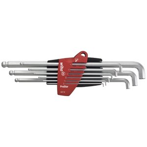 Wiha ensemble de clés en l hexagonales 10 pièces prostar chromés