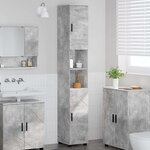 vidaXL Meuble de salle de bain haut Gris béton 30 x 35 x 192 cm