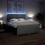 vidaXL Sommier à lattes de lit avec matelas Gris clair 200x200cm Tissu