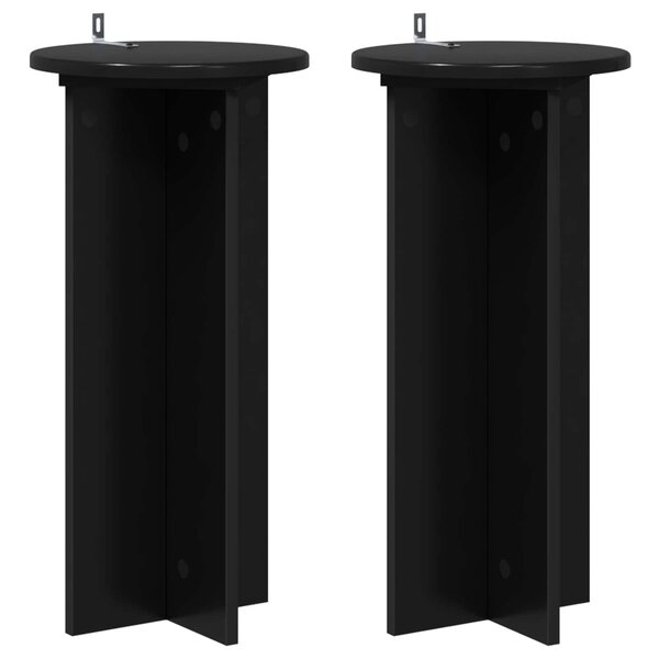 vidaXL Support de Plante 2 pièces Noir 29 5 x 29 5 x 60 cm