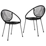 vidaXL Ensemble à dîner d'extérieur 3 Pièces Rotin PVC Noir