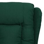 vidaXL Fauteuil de massage Vert foncé Tissu