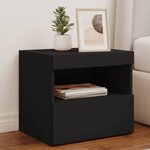 vidaXL Tables de chevet avec lumières LED 2 Pièces noir 50x40x45 cm