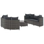 vidaXL Salon de jardin avec coussins 7 Pièces gris résine tressée
