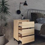 vidaXL Table de chevet avec pieds en métal chêne sonoma 40x35x69 cm