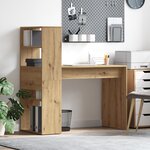 vidaXL Bureau avec rangement Chêne artisanal 113x54x120 cm Bois d'ingénierie