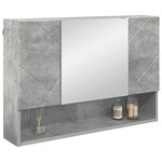 vidaXL Armoire Miroir Gris béton 80 x 17 x 55 cm Bois d'ingénierie