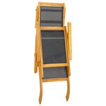 vidaXL Chaises longues d'extérieur lot de 2 Acacia massif et textilène