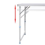 vidaXL Table pliable de camping Hauteur réglable Aluminium 120x60 cm