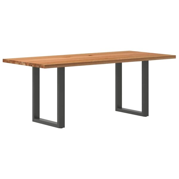 vidaXL Table à manger marron clair bois de chêne massif rectangulaire