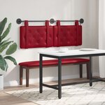 vidaXL Tête de lit suspendue Avec lumière LED Bordeaux Simili cuir