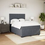 vidaXL Sommier à lattes de lit et matelas Gris foncé 140x190cm Velours