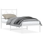 vidaXL Cadre de lit métal sans matelas avec tête de lit blanc 80x200cm