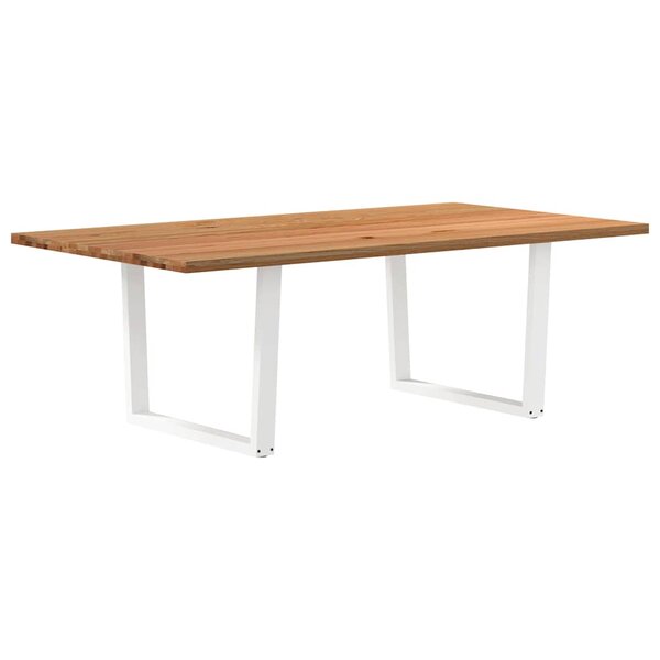 vidaXL Table à manger marron clair bois de chêne massif rectangulaire
