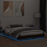 vidaXL Cadre de lit avec LED sans matelas chêne fumé 150x200 cm