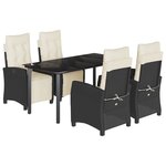 vidaXL Ensemble à manger de jardin coussins 5Pièces Noir Résine tressée