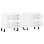 vidaXL Buffets 2 Pièces blanc brillant bois d'ingénierie