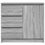 vidaXL Buffet avec tiroir sonoma gris 71x35x65 cm bois d'ingénierie