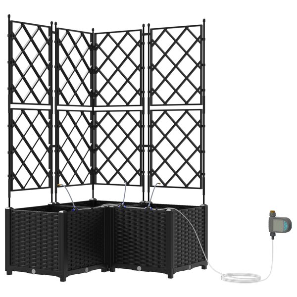 vidaXL Jardinières de jardin 1 pc Noir 80 x 80 x 142 cm Plastique