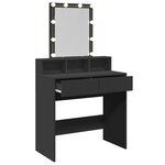 vidaXL Coiffeuse avec LED noir 80x41x144 5 cm