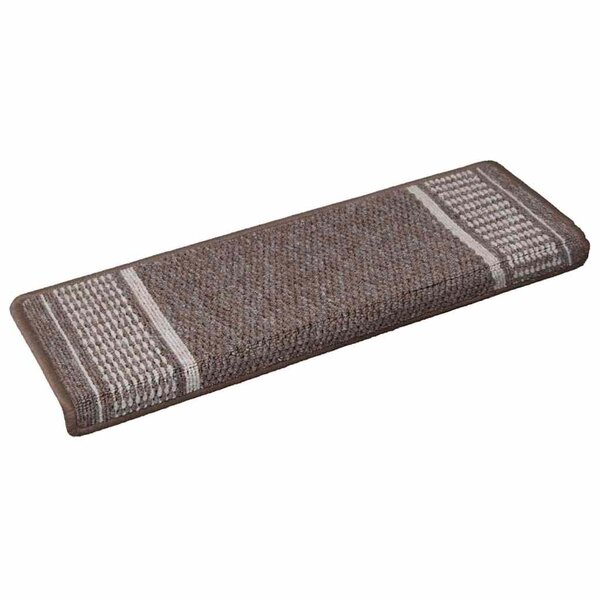 vidaXL Tapis d'escalier auto-adhésifs 15 Pièces Marron 65 x 21 x 4 cm