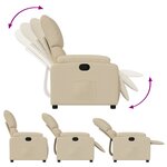 vidaXL Fauteuil inclinable en tissu crème