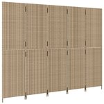 vidaXL Cloison de séparation 5 panneaux beige résine tressée