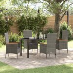 vidaXL Ensemble de salle à manger pour jardin 5 Pièces Gris Poly rotin