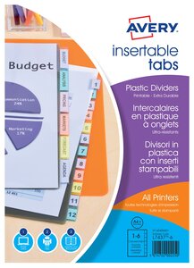 Intercalaires à onglets personnalisables a4+ - polypropylène