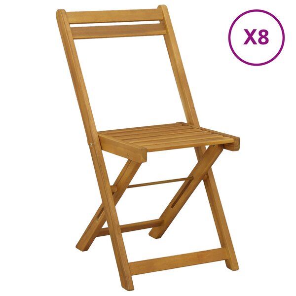 vidaXL Chaises de bistrot d'extérieur 8 Pièces Naturel 40 x 53 x 80 cm