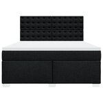vidaXL Sommier à lattes de lit avec matelas Noir 180x200 cm Tissu