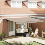 vidaXL Auvent Rétractable with Beige 450 × 350 cm tissu