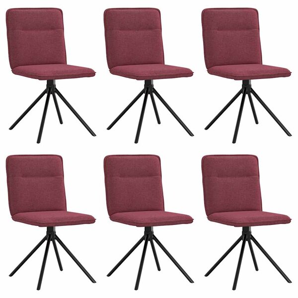 vidaXL Chaises à manger lot de 6 rouge bordeaux tissu
