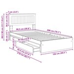 vidaXL Lit de Rangement Chêne Sonoma 100 x 200 cm Bois d'ingénierie