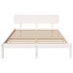 vidaXL Cadre de lit avec tête de lit Blanc 150 x 200 cm Pin massif