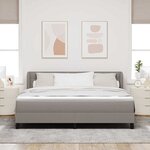 vidaXL Lit à ressorts avec matelas Taupe 180 x 200 cm tissu