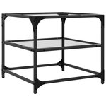 vidaXL Tables basses avec dessus en verre transparent 2 Pièces acier
