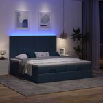 VidaXL Cadre de lit ottoman avec matelas bleu 160x200 cm tissu