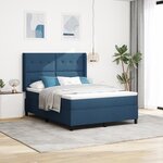 Lit coffre vidaXL avec matelas et LED bleu 160x200 cm en tissu