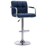 vidaXL Chaises de bar lot de 2 bleu tissu