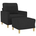 vidaXL Fauteuil avec repose-pied Noir 60 cm Tissu