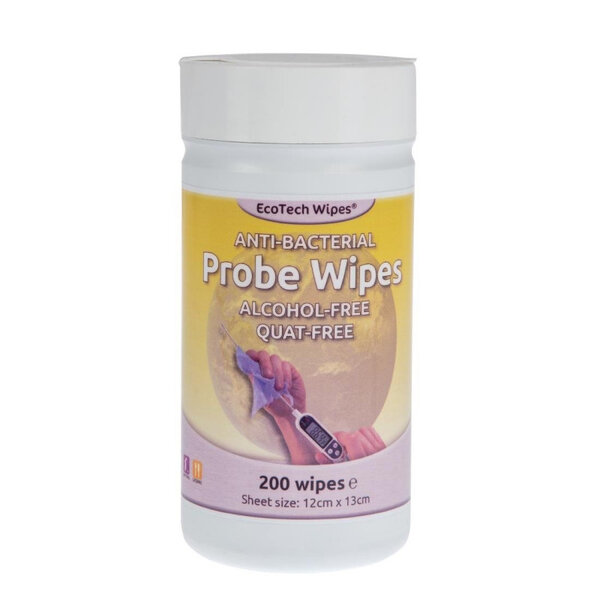 Lingettes pour sonde antibactériennes - boîte de 200 lingettes -  - polyester130 120