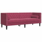 vidaXL Ensemble de canapé Chesterfield et traversins 2 Pièces velours