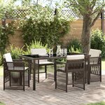 vidaXL Ensemble de salle à manger pour jardin 5 Pièces Marron Poly rotin