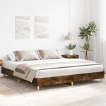 vidaXL Cadre de lit sans matelas chêne fumé 160x200 cm bois ingénierie