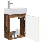 vidaXL Meuble de salle de bain avec robinet Bois ancien