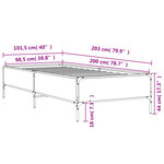 vidaXL Cadre de lit chêne marron 100x200 cm bois d'ingénierie et métal