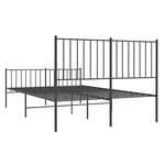 vidaXL Cadre de lit métal sans matelas avec pied de lit noir 120x200cm