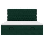 vidaXL Cadre de lit ottoman avec matelas vert foncé 200x200 cm velours